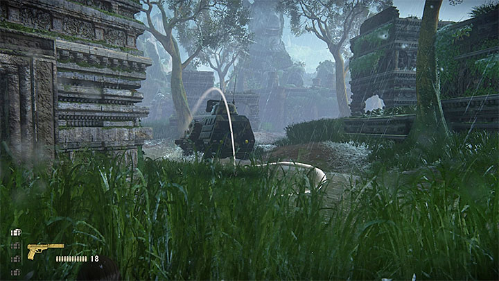 Możesz umieścić C4 w miejscu, które patroluje wóz opancerzony - 6 - Strażnik bramy (The Gatekeeper) | Uncharted Zaginione Dziedzictwo - Uncharted: Zaginione Dziedzictwo - poradnik do gry