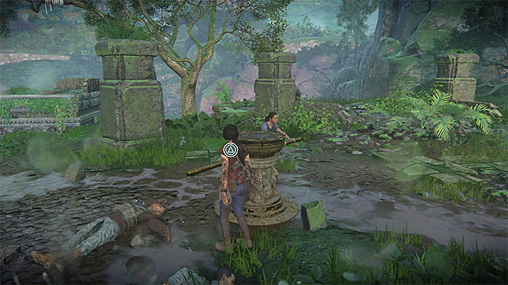Po wygranej bitwie zbadaj wspomniane wzgórze znajdujące się w północno-wschodniej części ruin - 6 - Strażnik bramy (The Gatekeeper) | Uncharted Zaginione Dziedzictwo - Uncharted: Zaginione Dziedzictwo - poradnik do gry