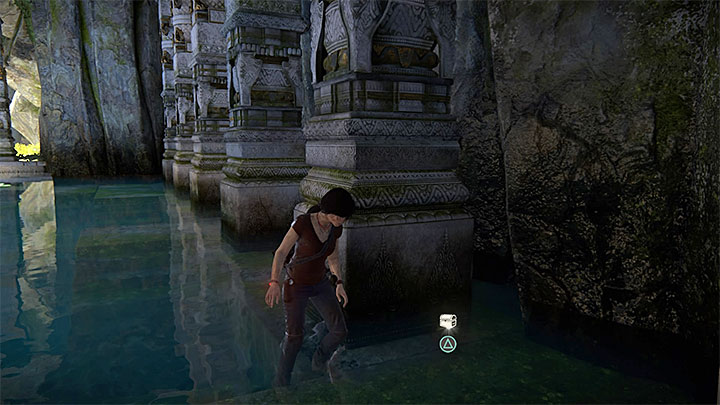 Skarb do odnalezienia jest w tej samej zalanej sali, w której robiłeś opisane powyżej zdjęcie - 7 - Zaginione dziedzictwo | Sekrety | Uncharted Zaginione Dziedzictwo - Uncharted: Zaginione Dziedzictwo - poradnik do gry