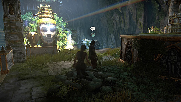 Ostatnią rozmowę możesz odblokować po dotarciu do górnej sali z pryzmatem oraz lustrami - 7 - Zaginione dziedzictwo | Sekrety | Uncharted Zaginione Dziedzictwo - Uncharted: Zaginione Dziedzictwo - poradnik do gry