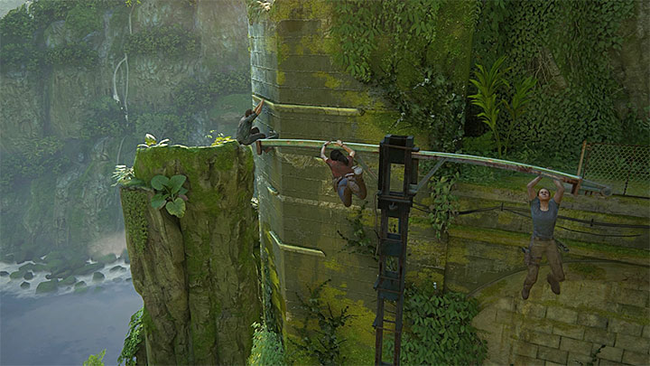 Przemieść się po słupie żeby móc kontynuować wspinaczkę - 8 - Dotarcie na stację kolejową | Wspólniczki | Opis przejścia - Uncharted: Zaginione Dziedzictwo - poradnik do gry
