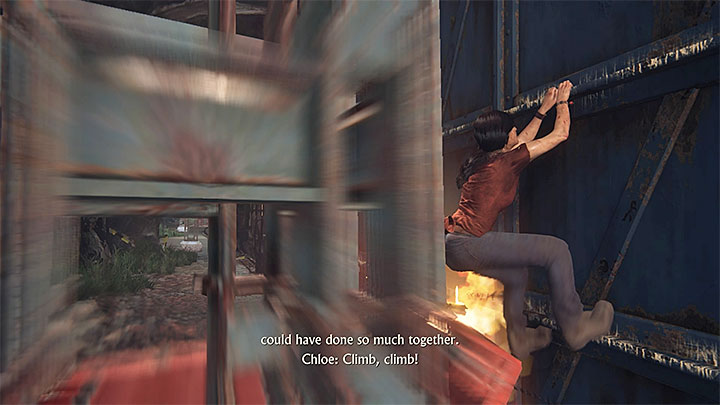 Najtrudniejszy moment finałowej sceny prezentuje powyższy obrazek - 9 - Ostatnia stacja - End of the Line | Opis przejścia - Uncharted: Zaginione Dziedzictwo - poradnik do gry