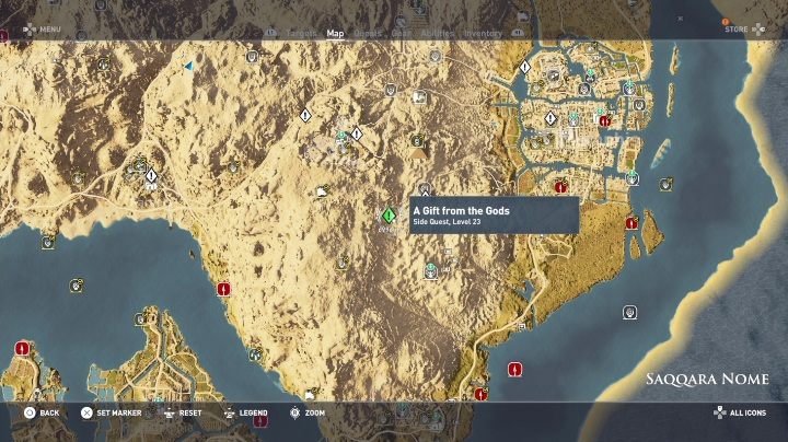 Gdy pojawisz się w okolicach gór w SAQQARA NOME twój bohater zobaczy spadający z nieba meteoryt - AC Origins i zadania Final Fantasy: Dar od bogów - Assassins Creed Origins - poradnik do gry