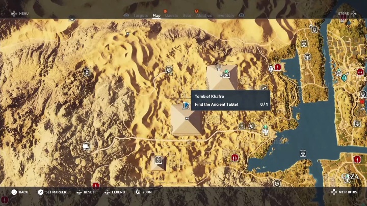 Aby wejść do tego grobowca musisz dostać się do wejścia na piramidzie - Grobowiec Chefrena - Tomb of the Khafre | Giza | Grobowce | AC Origins - Assassins Creed Origins - poradnik do gry