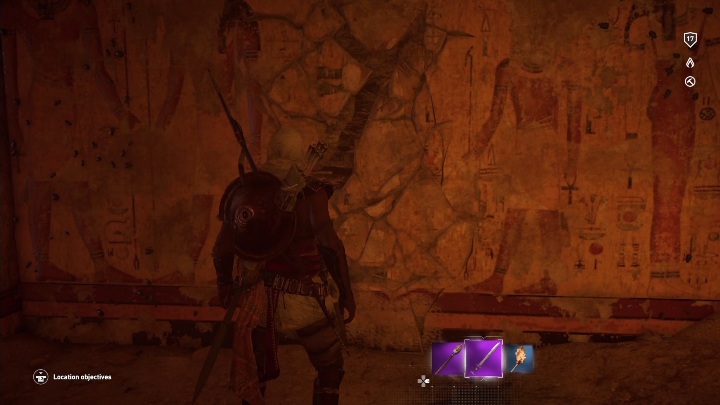 Wyciągnij broń białą i uderz nią w ścianę - Grobowiec Mountain of the Dead Tomb | Siwa | Grobowce | Assassins Creed Origins - Assassins Creed Origins - poradnik do gry