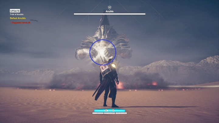 Samego boga należy atakować za pomocą łuku - Próby Bogów (Trials of the Gods) - walka z Anubis, Sobek, Sechmet - Assassins Creed Origins - poradnik do gry