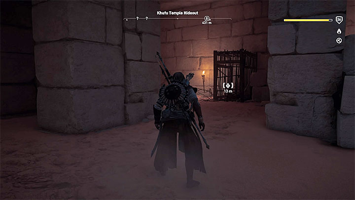 Quest ten rozpoczyna się w nietypowy sposób, bo musisz uratować więźnia Obę przetrzymywanego w obozowisku Khufu Temple Hideout - Giza - Zadania poboczne, mapa questów | Solucja Assassins Creed Origins - Assassins Creed Origins - poradnik do gry