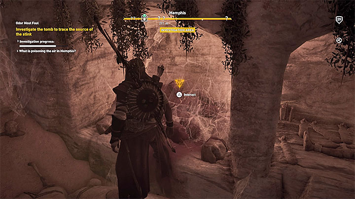 Zachowaj czujność, bo w jednej z pierwszych komnat grobowca przebywa grupa bandytów z 21 poziomu - Memfis Zadania poboczne, mapa, questy | Solucja Assassins Creed Origins - Assassins Creed Origins - poradnik do gry