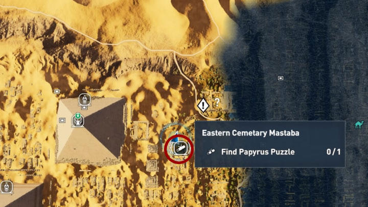 Papirus ten odnajduje się w lokacji Eastern Cemetary Mastaba w prowincji Giza - Papirusy w Gizie | Giza | Papirusy | Assassins Creed Origins - Assassins Creed Origins - poradnik do gry