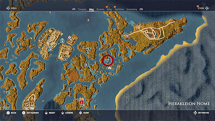Zagadkę rozwiązuje się w tej samej prowincji - Papirusy w Herakleion Nome | Assassins Creed Origins - Assassins Creed Origins - poradnik do gry