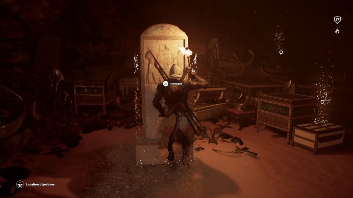 Dotrzesz do pomieszczenia z tablicą - Grobowiec Wyznawcy Thota - Adorer of Thoth Tomb | Giza | Grobowce - Assassins Creed Origins - poradnik do gry