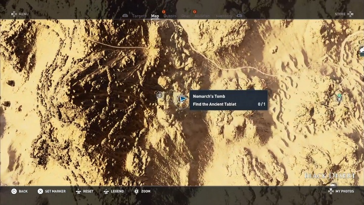 Aby wejść do tego grobowca musisz wskoczyć w dziurę - Grobowiec Nomarchy - Nomarchs Tomb and Seshem eff | Czarna Pustynia | Grobowce - Assassins Creed Origins - poradnik do gry