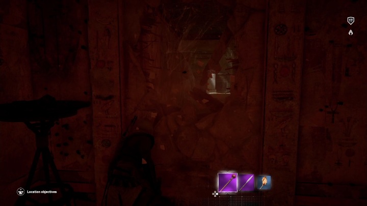 Wskocz po gondoli na półkę kamienną - Grobowiec Nomarchy - Nomarchs Tomb and Seshem eff | Czarna Pustynia | Grobowce - Assassins Creed Origins - poradnik do gry