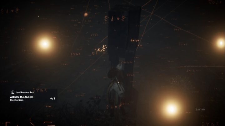 Na środku tego zbiornika wodnego znajduje się mechanizm - Grobowiec Nomarchy - Nomarchs Tomb and Seshem eff | Czarna Pustynia | Grobowce - Assassins Creed Origins - poradnik do gry