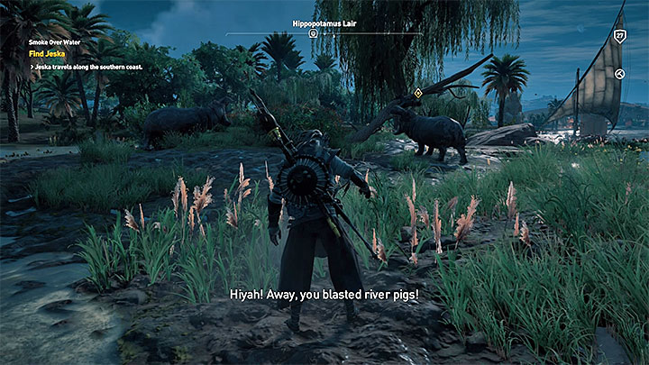 Musisz spotkać się z Amosis w dokach i w odnalezieniu jej pomoże ci Senu - Sapi-Res Nome i Khensu Nome Zadania poboczne, mapa questów | Solucja - Assassins Creed Origins - poradnik do gry