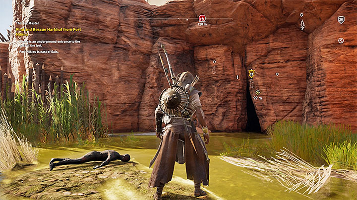 Dotrzyj do znanej kryjówki w Sais, a dowiesz się, że Sefetu porwał Harkhufa - Sapi-Res Nome i Khensu Nome Zadania poboczne, mapa questów | Solucja - Assassins Creed Origins - poradnik do gry