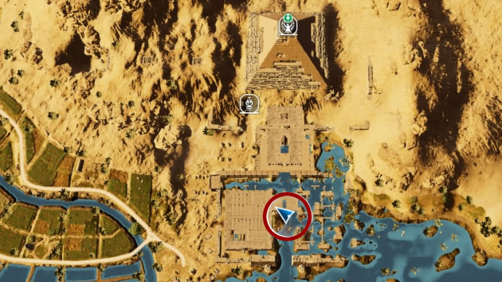 Przenieś się do prowincji Haueris Nome, a konkretnie do punktu widokowego-piramidy, który znajduje się w jej zachodniej części - Papirusy w Faiyum Oasis | Assassins Creed Origins - Assassins Creed Origins - poradnik do gry