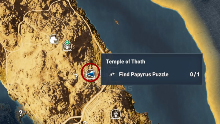 Papirus ten odnajduje się w lokacji Temple of Thoth w mieście Hermopolis w prowincji Haueris Nome - Papirusy w Haueris Nome | Assassins Creed Origins - Assassins Creed Origins - poradnik do gry