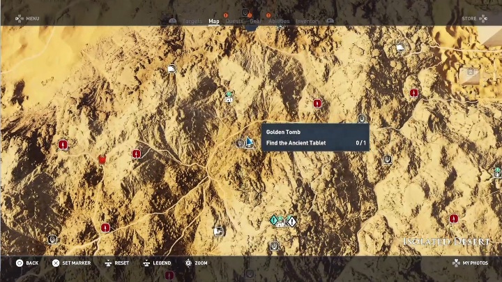 Grobowiec wraz z mechanizmem znajduje się w górach - Złoty Grobowiec - Golden Tomb | Odosobniona pustyni| Grobowce | AC Origins - Assassins Creed Origins - poradnik do gry