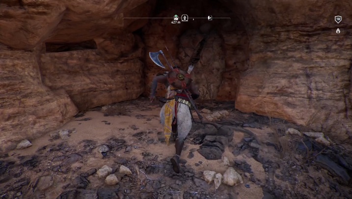 Aby dostać się do grobowca musisz rozbić ścianę - Złoty Grobowiec - Golden Tomb | Odosobniona pustyni| Grobowce | AC Origins - Assassins Creed Origins - poradnik do gry