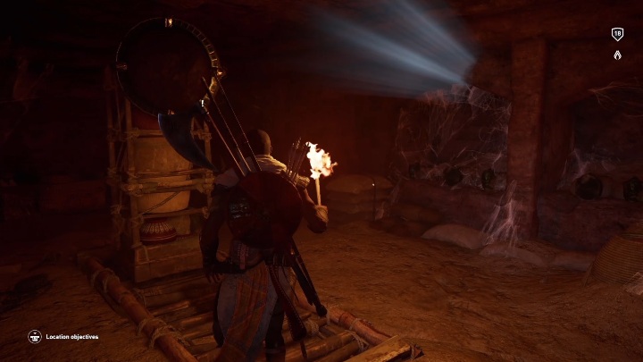 Gdy dotrzesz do kolejnej półki znów musisz ją przesunąć - Złoty Grobowiec - Golden Tomb | Odosobniona pustyni| Grobowce | AC Origins - Assassins Creed Origins - poradnik do gry