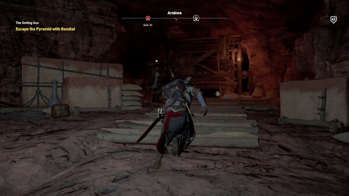 Gdy oboje będziecie na górze musisz przejść do kolejnej części jaskini - O zachodzie słońca | Zadania główne | Solucja - Assassins Creed Origins - poradnik do gry