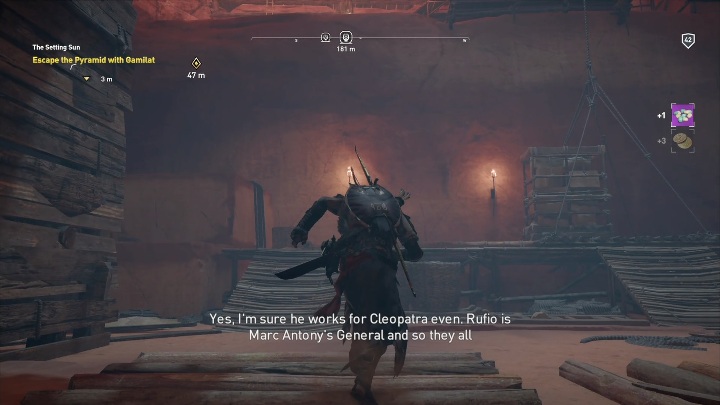 Dotrzesz do kolejnej części jaskini - O zachodzie słońca | Zadania główne | Solucja - Assassins Creed Origins - poradnik do gry