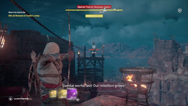 Po rozmowie musisz oczyścić cały obóz z wrogich żołnierzy - Tam gdzie giną niewolnicy | Zadania główne | Solucja - Assassins Creed Origins - poradnik do gry