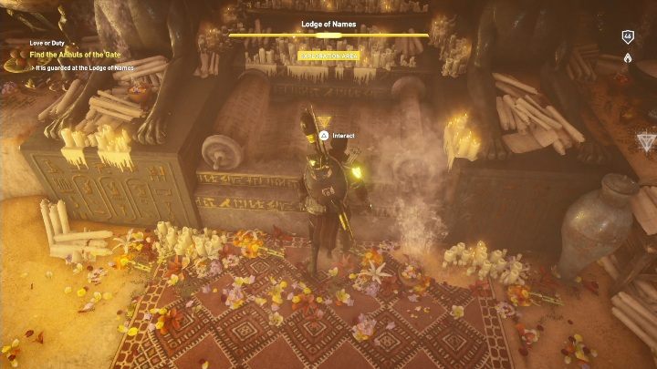 Na początku misji musisz udać się do Lodge of Names - Miłość czy obowiązek - Zaświaty Aaru - zadania poboczne, solucja - Assassins Creed Origins - poradnik do gry