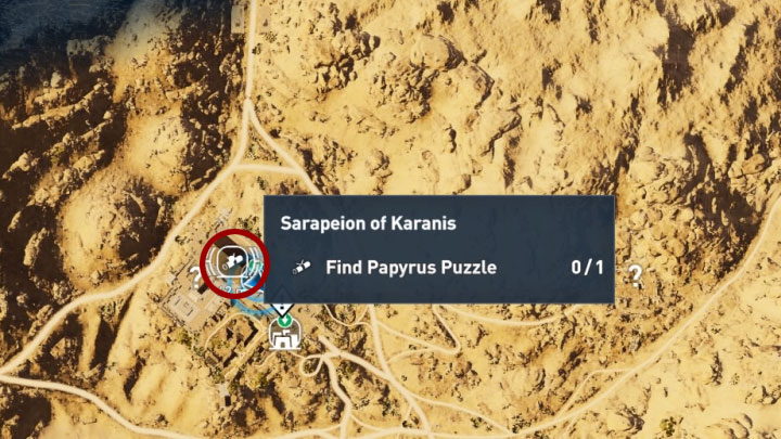 Papirus ten odnajduje się w lokacji Sarapeion of Karanis w prowincji Faiyum - Papirusy w Faiyum | Assassins Creed Origins - Assassins Creed Origins - poradnik do gry