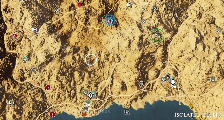 Pierwszy kamienny krąg w Isolated Desert jest położony na północ od miasta - Kamienne kręgi w Assassins Creed Origins - Assassins Creed Origins - poradnik do gry
