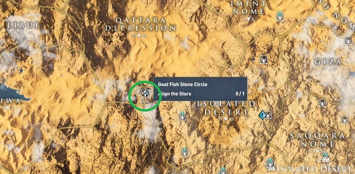 Druga konstelacja w lokacji Isolated Desert znajduje się w północno zachodniej części prowincji - Kamienne kręgi w Assassins Creed Origins - Assassins Creed Origins - poradnik do gry