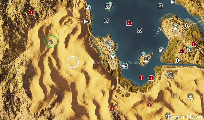 Drugi kamienny krąg w prowincji Iment Nome znajduje się na góre pustyni, w północno zachodniej części lokacji - Kamienne kręgi w Assassins Creed Origins - Assassins Creed Origins - poradnik do gry