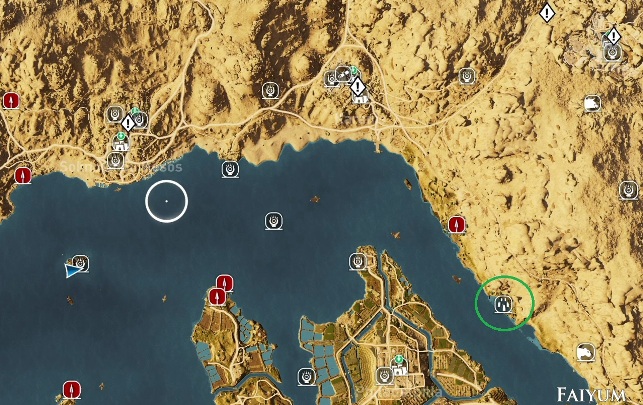 Kolejny kamienny krąg znajduje się na wodzie - Kamienne kręgi w Assassins Creed Origins - Assassins Creed Origins - poradnik do gry