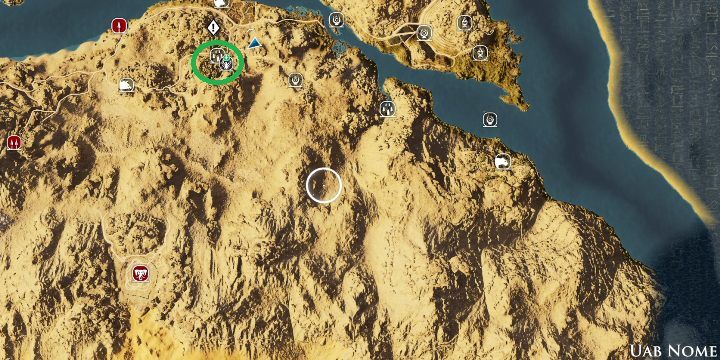 Pierwszy kamienny krąg w dzielnicy Uab Nome znajduje się w samym centrum miasta - Kamienne kręgi w Assassins Creed Origins - Assassins Creed Origins - poradnik do gry