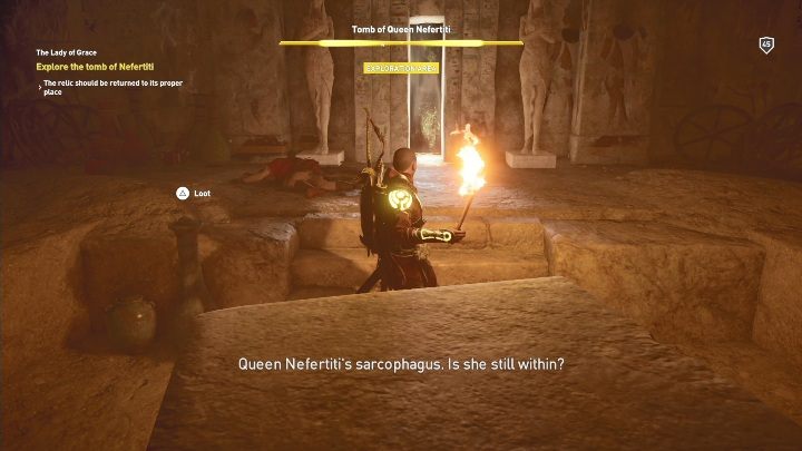 Aby trafić do przejścia do zaświatów musisz iść cały czas prosto, na pierwszym możliwym rozwidleniu idź w prawo - Grobowce w DLC AC Origins The Curse of the Pharaohs - Assassins Creed Origins - poradnik do gry