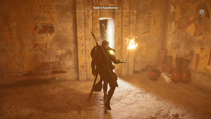 Idź dalej porosto, w kolejnym miejscu na lewej ścianie znajduje się wejście do Zaświatów - Grobowce w DLC AC Origins The Curse of the Pharaohs - Assassins Creed Origins - poradnik do gry
