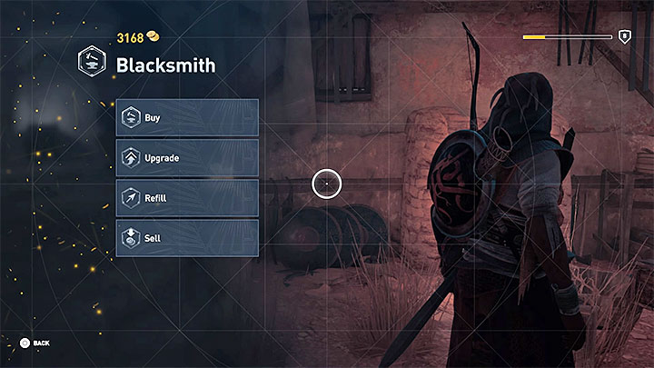 Kolejny sposób na szybsze wzbogacanie się to sprzedawanie niepotrzebnych broni, przy czym w tym przypadku musisz dotrzeć do jednego z kowali - Jak zarabiać pieniądze w grze i na co je wydawać? | FAQ | AC Origins - Assassins Creed Origins - poradnik do gry