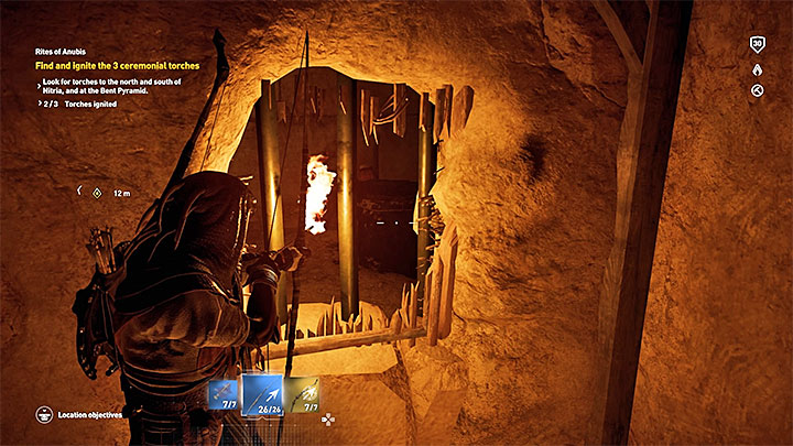 Południowo-wschodnia ceremonialna pochodnia jest wewnątrz krzywej piramidy (Bent Pyramid of Sneferu) - Sakkara Zadania poboczne, mapa questów | Solucja Assassins Creed Origins - Assassins Creed Origins - poradnik do gry