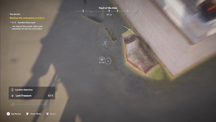 Gdy znajdziesz się w wodzie musisz użyć Senu i znaleźć wejście - Jak dostać się do pomnika w Valut of the Aten w DLC AC Origins The Curse of the Pharaohs - Assassins Creed Origins - poradnik do gry