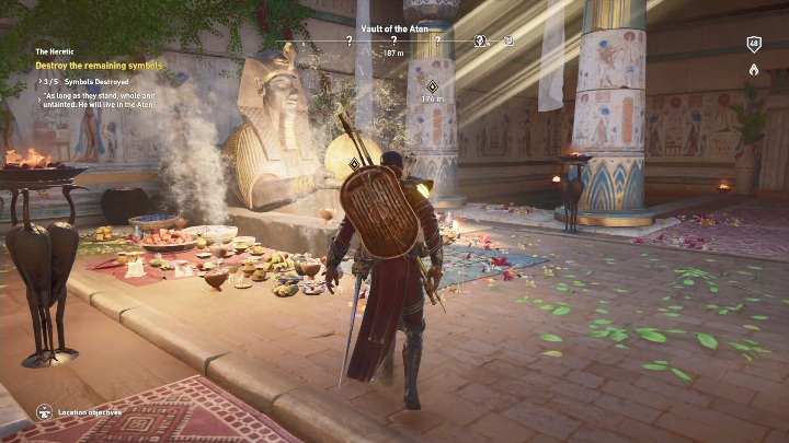 Musisz zanurkować i przepłynąć przez szczelinę - Jak dostać się do pomnika w Valut of the Aten w DLC AC Origins The Curse of the Pharaohs - Assassins Creed Origins - poradnik do gry