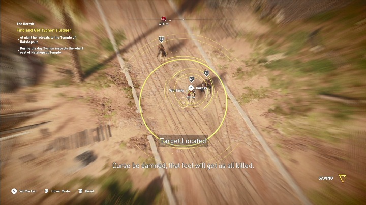 Na początku tej misji dotrzeć na nabrzeże i za pomocą Senu wykryć mężczyznę z przedmiotem - Odstępca | Zadania główne, solucja Curse of the Pharaohs - Assassins Creed Origins - poradnik do gry