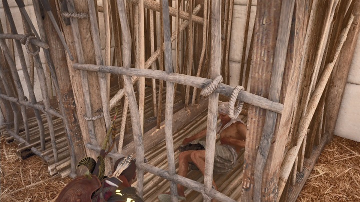 Aby rozpocząć tę misję musisz uwolnić mężczyznę z klatki - Aten - Zaświaty Aten - zadania poboczne, solucja - Assassins Creed Origins - poradnik do gry