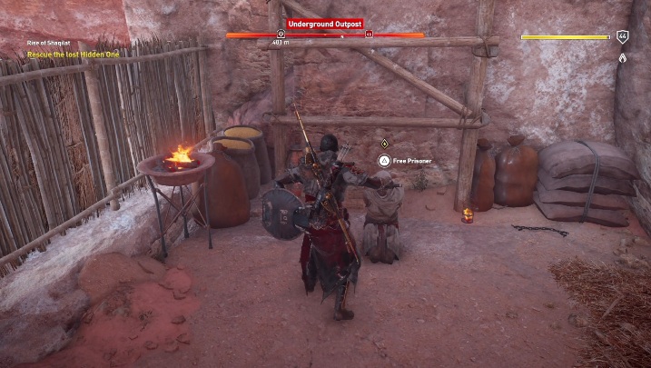 Potem musisz dostać się do Underground Outpost i uratować ocalałego - Arsinoe Nome questy | Zadania poboczne | Solucja - Assassins Creed Origins - poradnik do gry