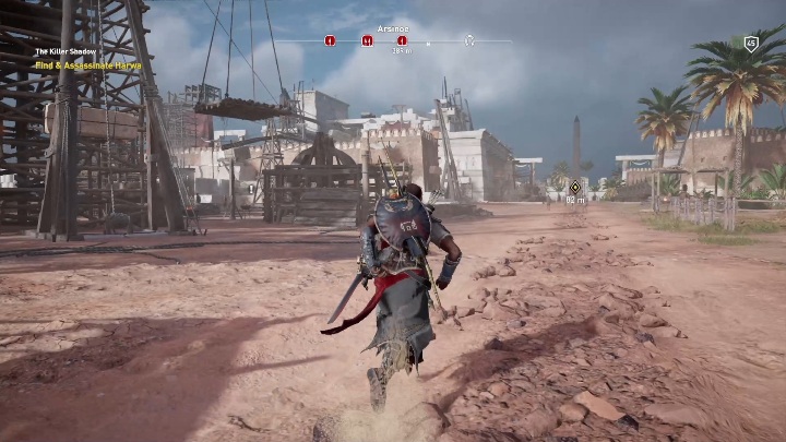 W misji The Killer Shadow tej musisz dostać się do groty zajętej przez żołnierzy i porozmawiać z niewolnikiem - Klysma Nome | Zadania poboczne | Solucja - Assassins Creed Origins - poradnik do gry