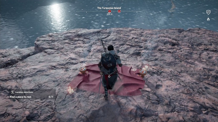 Ta lokacja Pustelnika jest dostępna na górze na środku wyspy - Jak znaleźć miejsca Pustelnika w The Hidden Ones DLC? - Assassins Creed Origins - poradnik do gry