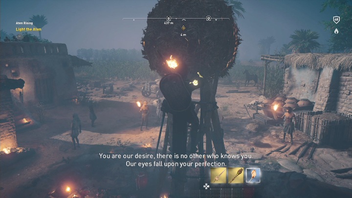 Po podpaleniu stosów musisz udać się do Djehuty w nocy - Świat Atona | Zadania główne, solucja Curse of the Pharaohs - Assassins Creed Origins - poradnik do gry