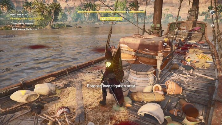 Z dokumentami musisz dotrzeć na statek Lotusa - Krew w wodzie | Zadania główne, solucja Curse of the Pharaohs - Assassins Creed Origins - poradnik do gry