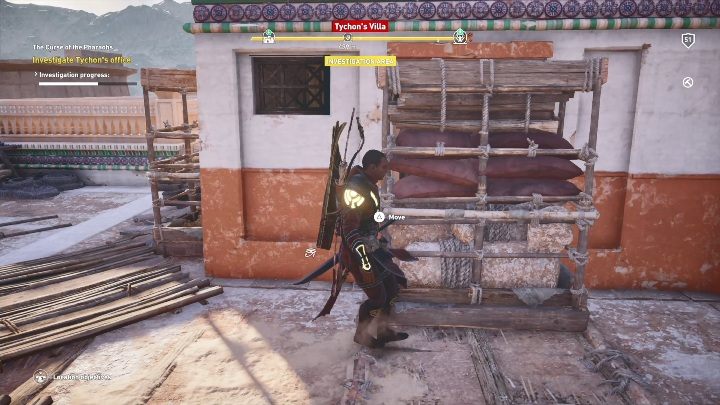Na górnym piętrze sprawdź drzwi, papirusy i kosz - Klątwa Faraonów część 2 | Zadania główne, solucja Curse of the Pharaohs - Assassins Creed Origins - poradnik do gry