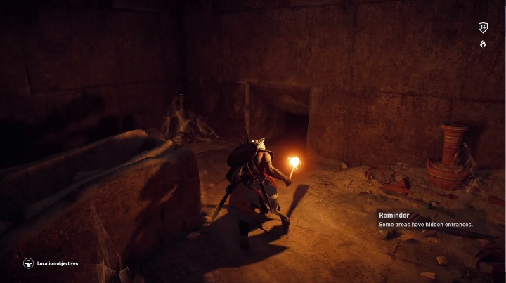 W środku będą znajdowały się wrota przez które twój bohater nie będzie mógł przejść - Grobowiec Chufu - Tomb of Khufu | Giza | Grobowce | Assassins Creed Origins - Assassins Creed Origins - poradnik do gry
